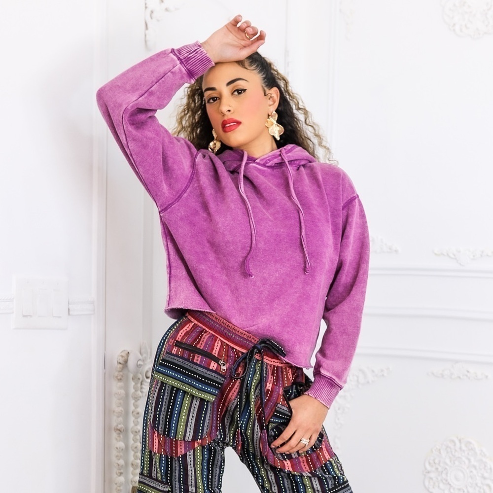 Purple Women's Hoodie Sweater - Picture 1 of 4